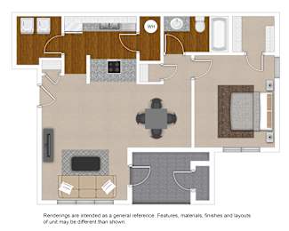 1 bed, 1 bath, 743 sqft, $1,274
