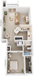 1 bed, 1 bath, 814 sqft, $1,177