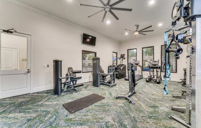 the gym at the preserve at green valley apartments in green valley ga