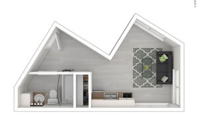 Studio, 1 bath, 297 sqft, $1,068, Unit 209