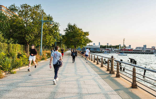 Enjoy the fresh air while strolling down the Hudson River Greenway.