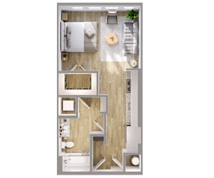 Studio, 1 bath, 512 sqft, $1,205