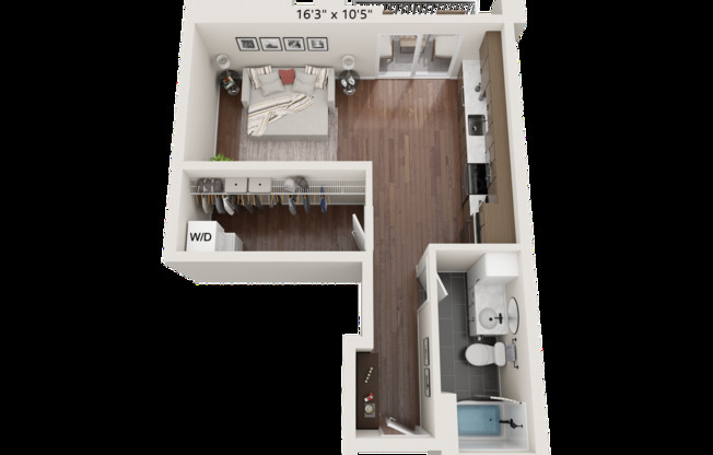 Studio, 1 bath, 565 sqft, $1,150, Unit 527