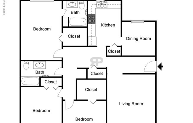 2 beds, 1 bath, 1,340 sqft, $1,420