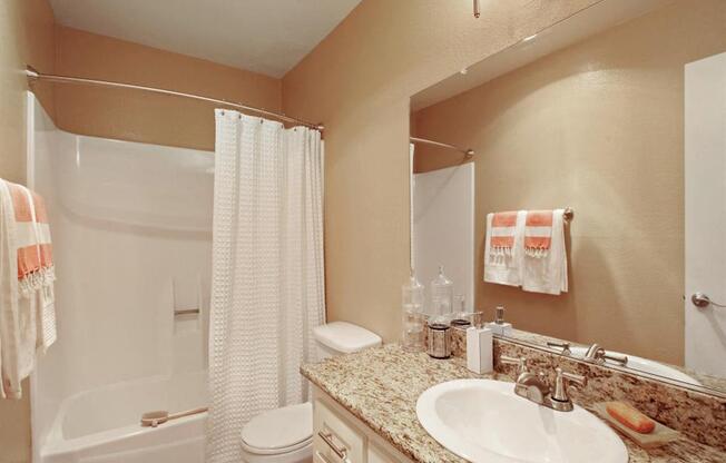 Bathroom Vanity With Large Mirror at The Trails at San Dimas, 444 N. Amelia Avenue, CA