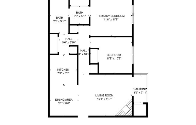 2 beds, 1 bath, 819 sqft, $1,786, Unit B203