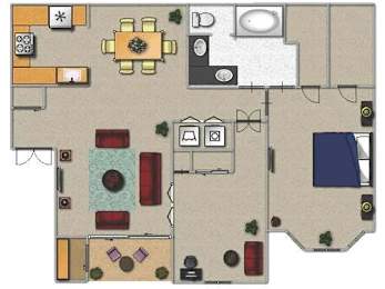 1 bed, 1 bath, 1,000 sqft, $1,784
