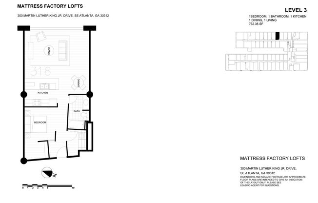 1 bed, 1 bath, 732 sqft, $1,750, Unit 316
