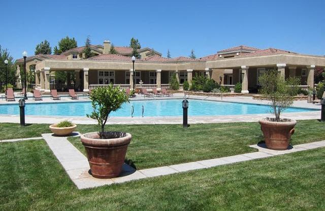 Pool with landscape Apt rentals in Elk Grove l Siena Villas