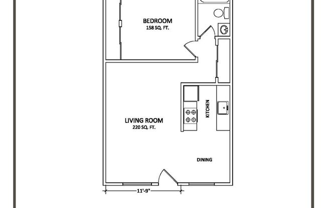 1 bed, 1 bath, 650 sqft, $1,595, Unit 16TH-201