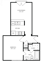 1 bed, 1 bath, 503 sqft, $1,191