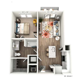 1 bed, 1 bath, 663 sqft, $1,676