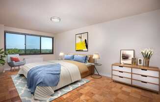 Bedroom at Colesville Towers Apartments, Silver Spring, Maryland