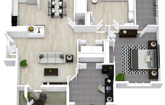 2 beds, 1 bath, 956 sqft, $1,350, Unit 3203