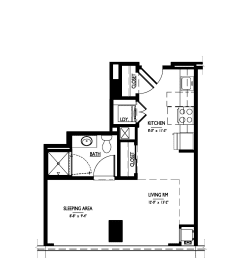 Studio, 1 bath, 459 sqft, $2,666