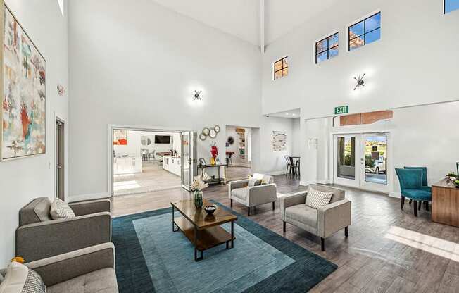 Community Clubhouse with Lounge Furniture at Stonegate Apartments located in Las Vegas, NV.