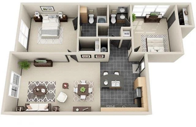 2 beds, 2 baths, 1,008 sqft, $1,997