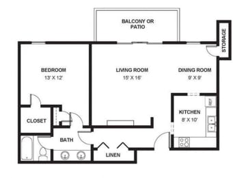 1 bed, 1 bath, 870 sqft, $1,019