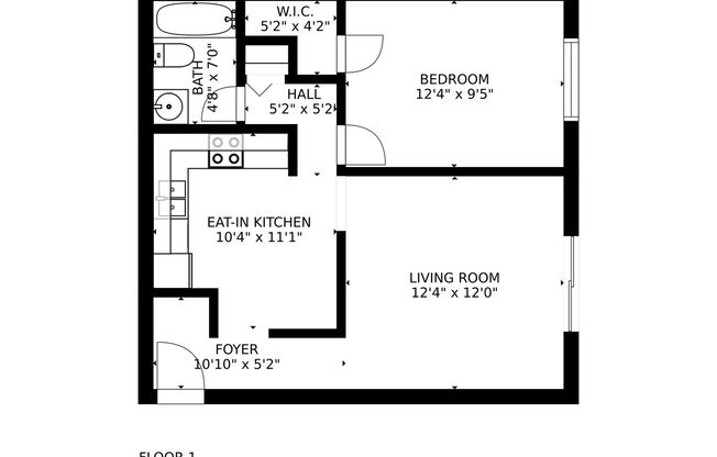 1 bed, 1 bath, 525 sqft, $1,700, Unit 05