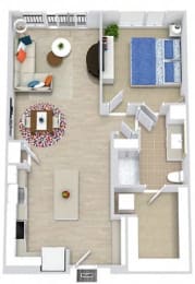 1 bed, 1 bath, 733 sqft, $1,624