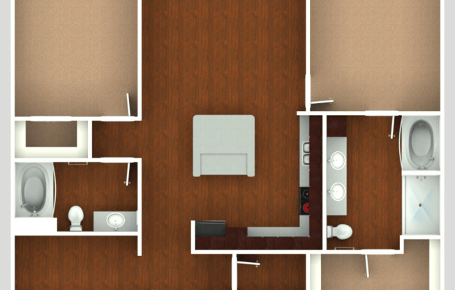 2 beds, 2 baths, 1,292 sqft, $2,117