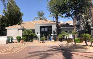 Ingleside Leasing Office entrance with green trees