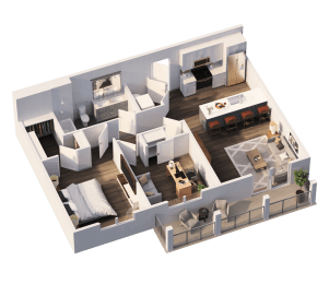 1 bed, 1 bath, 885 sqft, $1,918