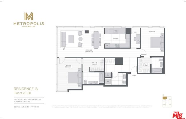 2 beds, 2.5 baths, 1,720 sqft, $5,500, Unit 2406