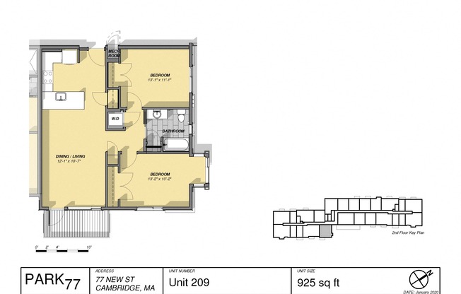 2 beds, 1 bath, 925 sqft, $4,250