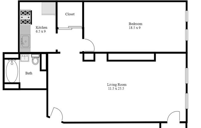 1 bed, 1 bath, 640 sqft, $1,195, Unit B