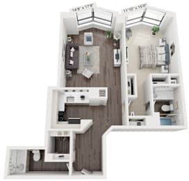 1 bed, 1.5 baths, 855 sqft, $2,790