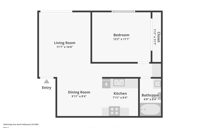 1 bed, 1 bath, 695 sqft, $1,848, Unit 108