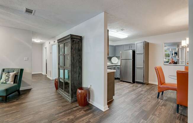 Open Concept Living Area with Kitchen and Dining Space