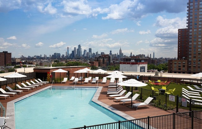 the pool at the ace hotel downtown at One Ten Apartments, Jersey City , New Jersey