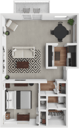 1 bed, 1 bath, 734 sqft, $999