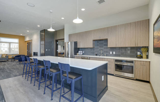 Kitchen for residents at WH Flats luxury apartments in south Lincoln NE