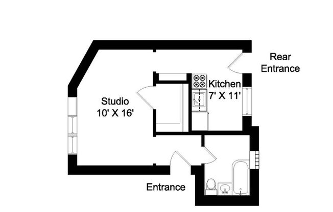 Studio, 1 bath, 379 sqft, $1,595, Unit 2888-1
