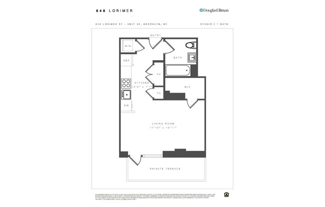 Studio, 1 bath, $4,595, Unit 5F