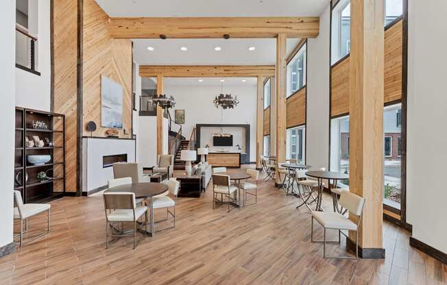 Lounge Area With Fireplace  at The Edison at Chapel Hills, Colorado, 80920