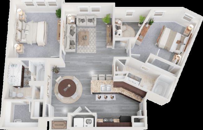 2 beds, 2 baths, 1,035 sqft, $1,499