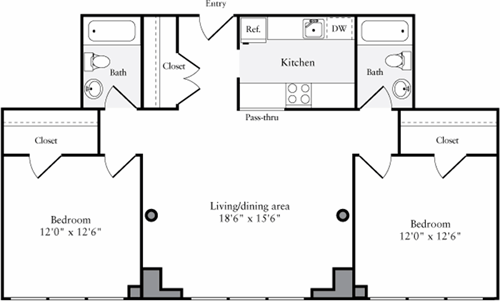 2 beds, 2 baths, 950 sqft, $4,195, Unit 1302
