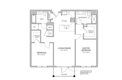2 beds, 2 baths, 1,188 sqft, $3,371