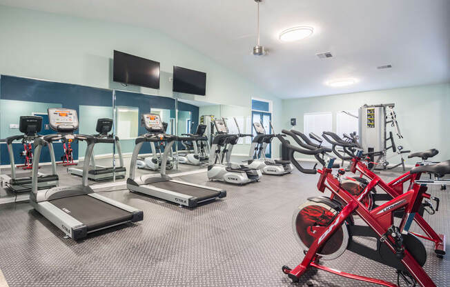 Cardio Equipment in the Fitness Center at at Dunwoody Pointe Apartments in Sandy Springs, Georgia, GA 30350