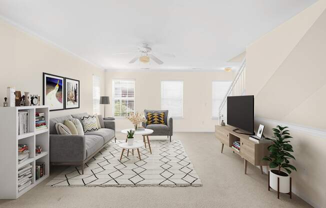 Living Room With TV at Mainstreet Village, Michigan