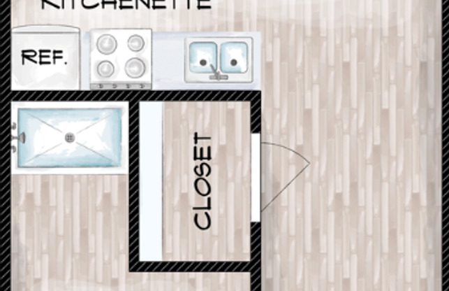 Studio, 1 bath, 240 sqft, $915, Unit 108