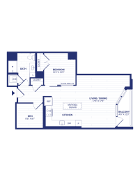 1 bed, 1 bath, 801 sqft, $2,598