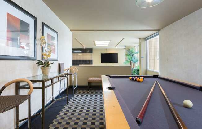 avenue two clubhouse with pool table at Avenue Two Apartments, Redwood City  , CA