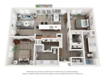2 beds, 2 baths, 1,258 sqft, $2,206