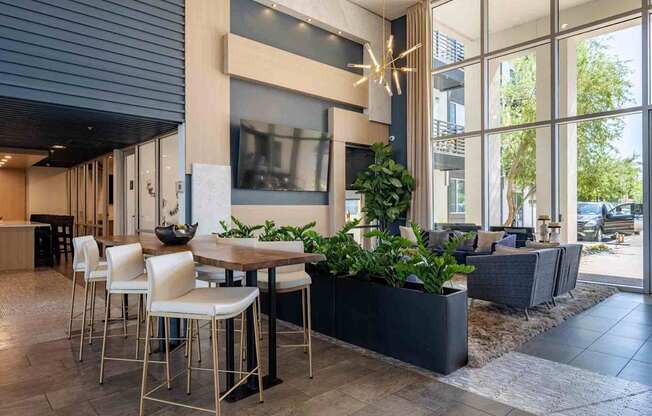 our apartments showcase a beautiful lobby