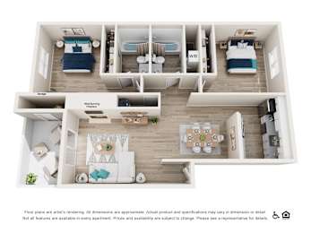 2 beds, 2 baths, 970 sqft, $1,995